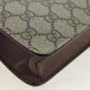GUCCI GG Supreme Web Sherry Line Courier Bag PVC Beige Gold 474083 Auth 194145V-14