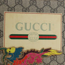 GUCCI GG Supreme Web Sherry Line Courier Bag PVC Beige Gold 474083 Auth 194145V-16