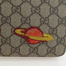 GUCCI GG Supreme Web Sherry Line Courier Bag PVC Beige Gold 474083 Auth 194145V-18