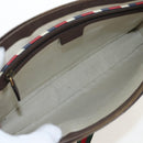 GUCCI GG Supreme Web Sherry Line Courier Bag PVC Beige Gold 474083 Auth 194145V-25