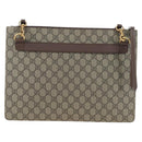 GUCCI GG Supreme Web Sherry Line Courier Bag PVC Beige Gold 474083 Auth 194145V-3