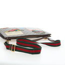 GUCCI GG Supreme Web Sherry Line Courier Bag PVC Beige Gold 474083 Auth 194145V-7