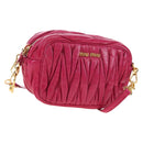Miu Miu Matelasse Shoulder Bag Leather Pink Gold Tone Auth 194148V-1