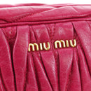Miu Miu Matelasse Shoulder Bag Leather Pink Gold Tone Auth 194148V-16
