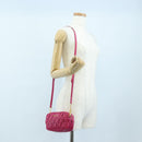 Miu Miu Matelasse Shoulder Bag Leather Pink Gold Tone Auth 194148V-23