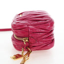 Miu Miu Matelasse Shoulder Bag Leather Pink Gold Tone Auth 194148V-4