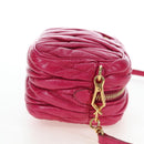 Miu Miu Matelasse Shoulder Bag Leather Pink Gold Tone Auth 194148V-5
