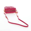 Miu Miu Matelasse Shoulder Bag Leather Pink Gold Tone Auth 194148V-7