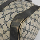 GUCCI GG Supreme Hand Bag PVC Leather Navy Gold Tone Auth 194149-11