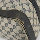 GUCCI GG Supreme Hand Bag PVC Leather Navy Gold Tone Auth 194149-12