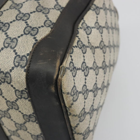 GUCCI GG Supreme Hand Bag PVC Leather Navy Gold Tone Auth 194149
