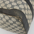 GUCCI GG Supreme Hand Bag PVC Leather Navy Gold Tone Auth 194149-14
