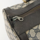 GUCCI GG Supreme Hand Bag PVC Leather Navy Gold Tone Auth 194149-15