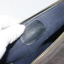 GUCCI GG Supreme Hand Bag PVC Leather Navy Gold Tone Auth 194149-16