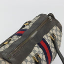 GUCCI GG Supreme Hand Bag PVC Leather Navy Gold Tone Auth 194149-6