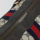 GUCCI GG Supreme Hand Bag PVC Leather Navy Gold Tone Auth 194149-7