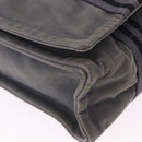 HERMES Fourre Tout Bassas MM Shoulder Bag Canvas Gray Silver Auth 194155-10