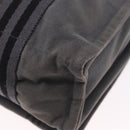 HERMES Fourre Tout Bassas MM Shoulder Bag Canvas Gray Silver Auth 194155-13