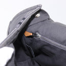 HERMES Fourre Tout Bassas MM Shoulder Bag Canvas Gray Silver Auth 194155-21