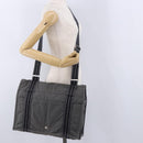 HERMES Fourre Tout Bassas MM Shoulder Bag Canvas Gray Silver Auth 194155-24