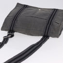 HERMES Fourre Tout Bassas MM Shoulder Bag Canvas Gray Silver Auth 194155-6