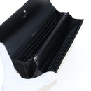 CHANEL Brilliant Matelasse Long Wallet Patent Black Silver CC Auth 194160M-15