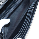 CHANEL Brilliant Matelasse Long Wallet Patent Black Silver CC Auth 194160M-20
