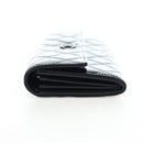 CHANEL Brilliant Matelasse Long Wallet Patent Black Silver CC Auth 194160M-4