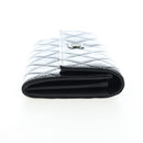 CHANEL Brilliant Matelasse Long Wallet Patent Black Silver CC Auth 194160M-5