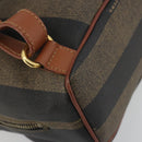 FENDI Pecan Backpack PVC Leather Brown Gold Tone Auth 194161-15
