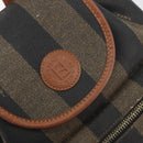 FENDI Pecan Backpack PVC Leather Brown Gold Tone Auth 194161-16