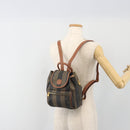 FENDI Pecan Backpack PVC Leather Brown Gold Tone Auth 194161-26