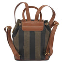 FENDI Pecan Backpack PVC Leather Brown Gold Tone Auth 194161-3