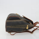 FENDI Pecan Backpack PVC Leather Brown Gold Tone Auth 194161-4