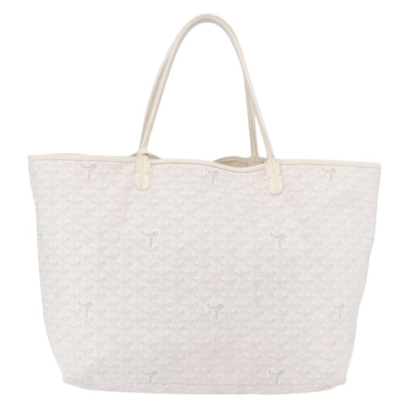 GOYARD Herringbone Saint Louis GM Tote Bag PVC White Auth 194163