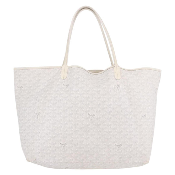 GOYARD Herringbone Saint Louis GM Tote Bag PVC White Auth 194163