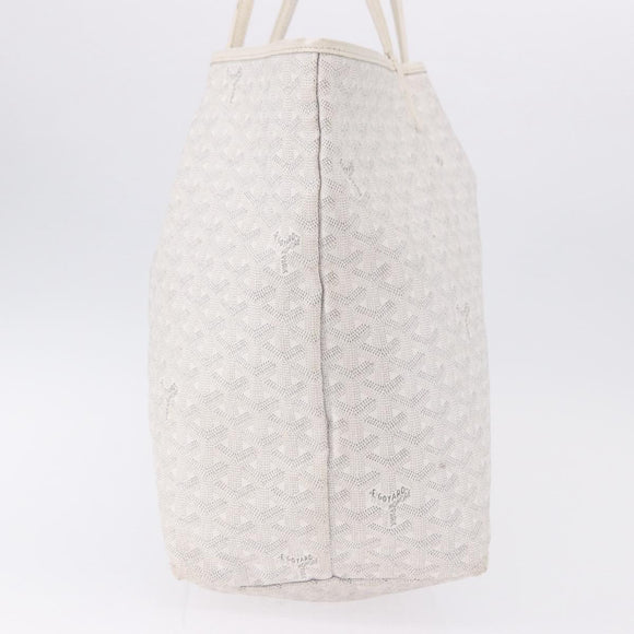 GOYARD Herringbone Saint Louis GM Tote Bag PVC White Auth 194163