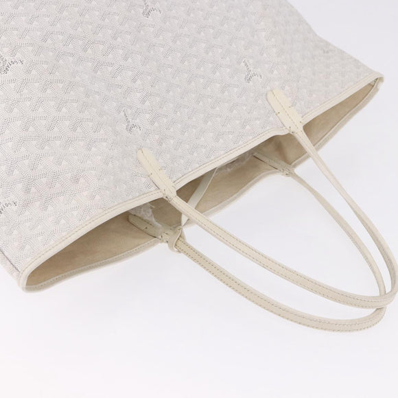 GOYARD Herringbone Saint Louis GM Tote Bag PVC White Auth 194163