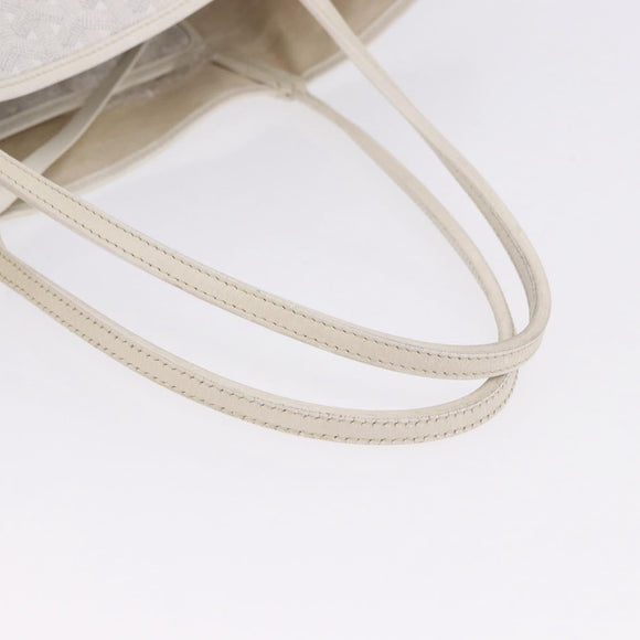 GOYARD Herringbone Saint Louis GM Tote Bag PVC White Auth 194163