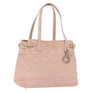 Christian Dior Canage Hand Bag Canvas Pink Gold Tone Auth 194165-1