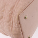 Christian Dior Canage Hand Bag Canvas Pink Gold Tone Auth 194165-12