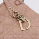 Christian Dior Canage Hand Bag Canvas Pink Gold Tone Auth 194165-14