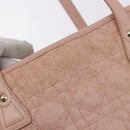Christian Dior Canage Hand Bag Canvas Pink Gold Tone Auth 194165-15