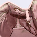 Christian Dior Canage Hand Bag Canvas Pink Gold Tone Auth 194165-18