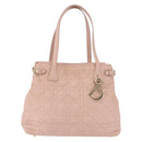 Christian Dior Canage Hand Bag Canvas Pink Gold Tone Auth 194165-2