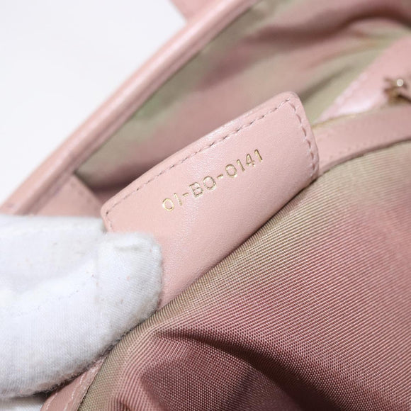 Christian Dior Canage Hand Bag Canvas Pink Gold Tone Auth 194165