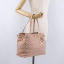 Christian Dior Canage Hand Bag Canvas Pink Gold Tone Auth 194165-23