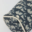 Christian Dior Trotter Pouch PVC Leather Blue White Auth 194167-16