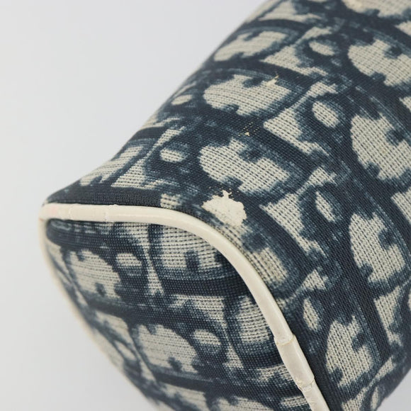 Christian Dior Trotter Pouch PVC Leather Blue White Auth 194167