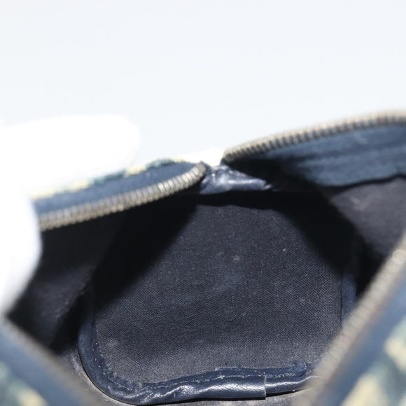 Christian Dior Trotter Pouch PVC Leather Blue White Auth 194167